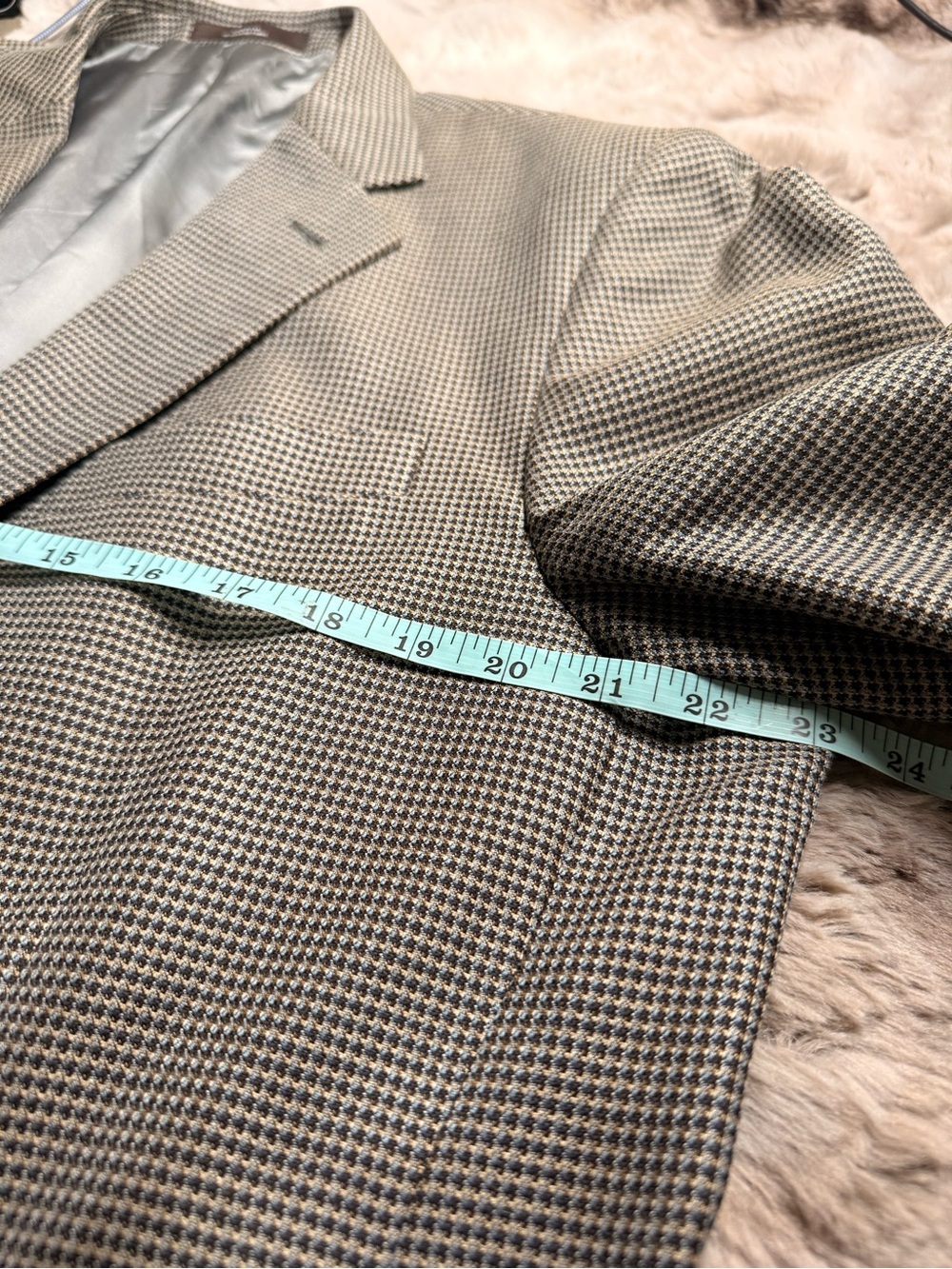 Joseph Abboud Collection Sport Coat Blazer Houndstooth Wool/Silk USA Men’s 42L - Picture 6 of 8